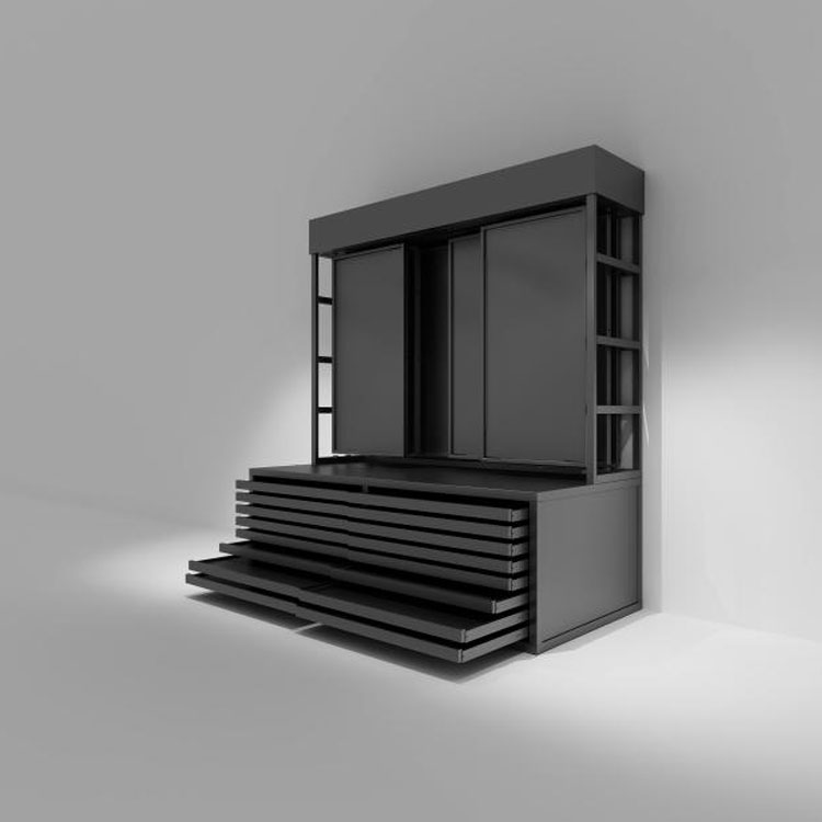 Тежкотоварен плосък чекмедже каменен стелаж за витрини